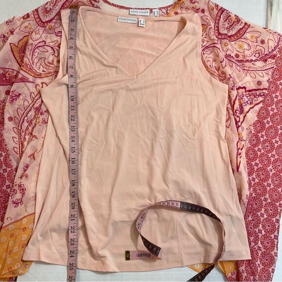 New Susan Graver Sheer Chiffon Scarf Top with Knit Tank | Size M - Picture 14 of 15